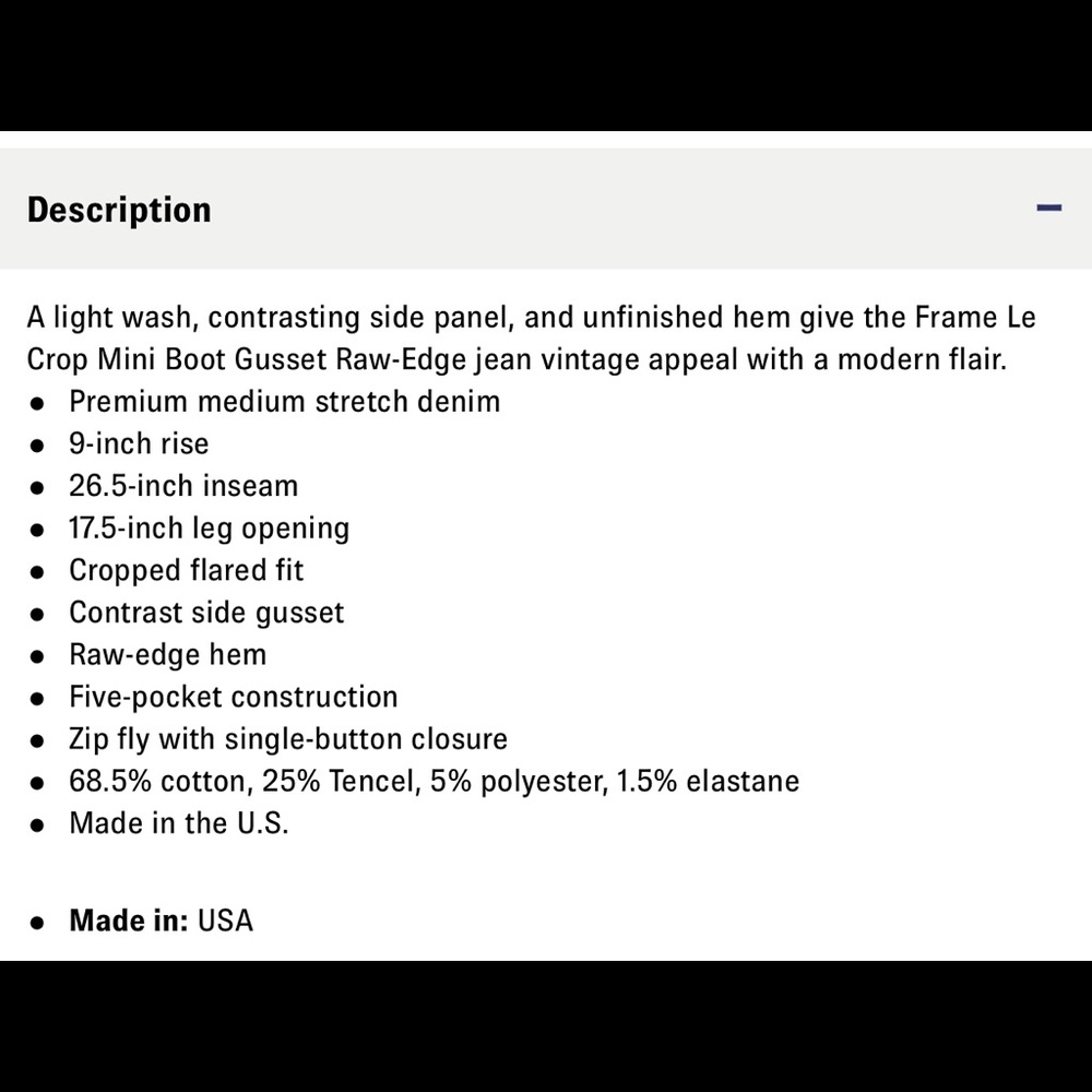 Frame Le Crop Mini Boot In Gusset Color. Raw Edge - image 4